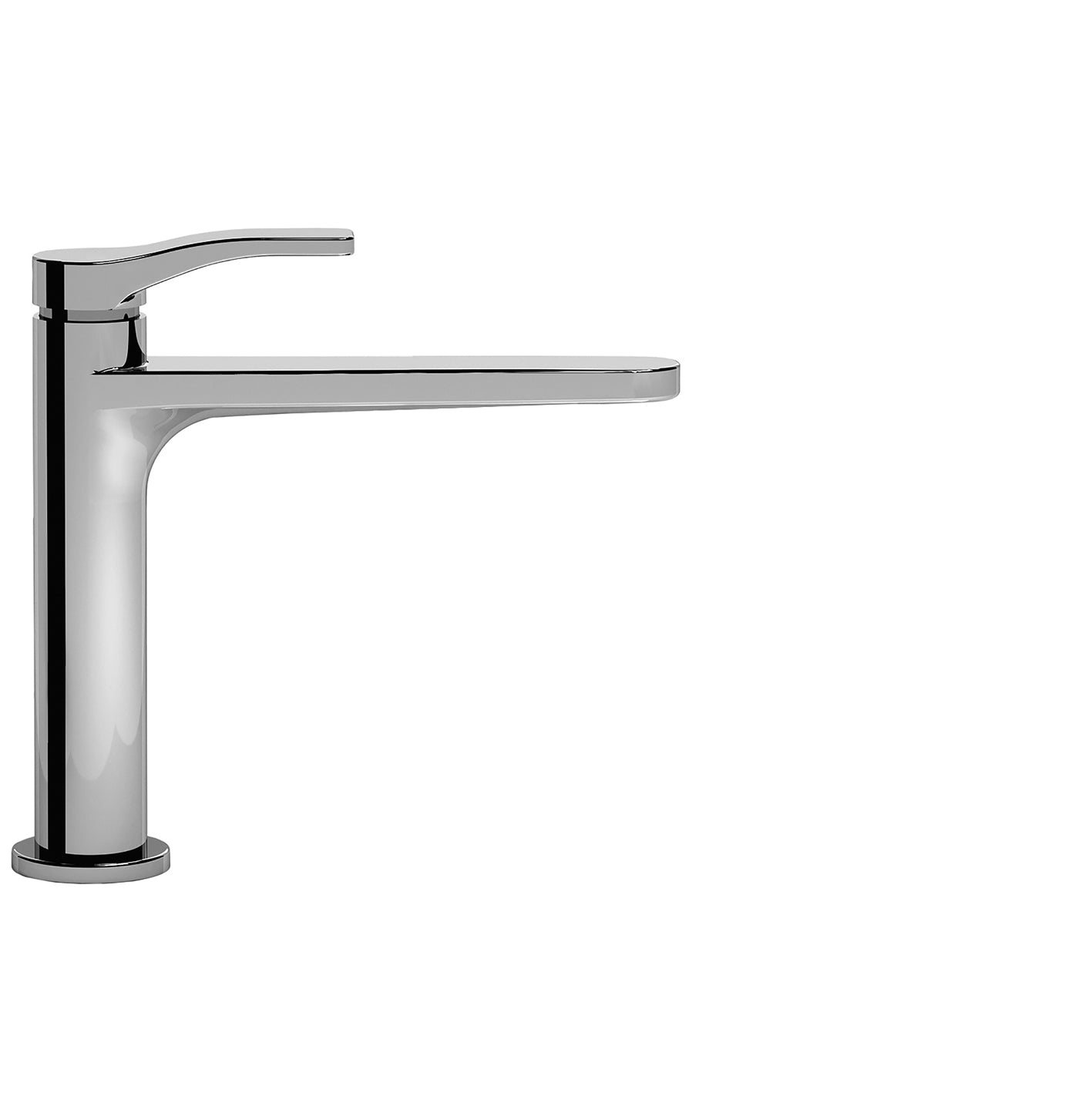 AL/23 LISSONI MISCELATORE LAVABO BOCCA PROLUNGATA MONOFORO NERO OPACO