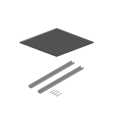 BOXER SOFFIONE QUADRATO 49X49 CM DA SOFFITTO IN ACCIAIO NIKEL BRUNITO