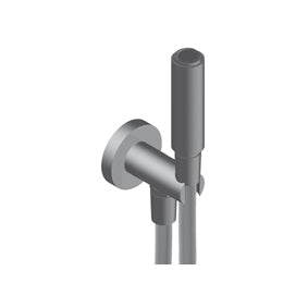 Canali Kit Doccetta Con Doccetta In Abs Flessibile Pvc Grigio Supporto Ottone Bianco Opaco