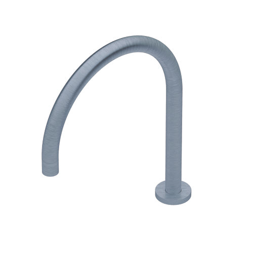 DIAMETRO35 INOX CANNA CIGNO GIREVOLE 360° DA PIANO PER LAVABO - H=300MM - SUPPORTO E KIT DI FISSAGGIO