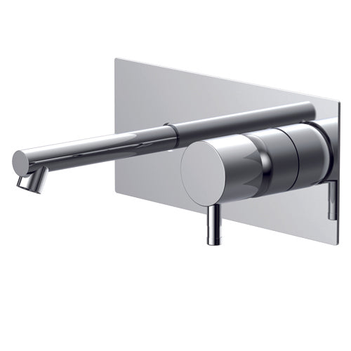 DIAMETRO35 INOX MISCELATORE MONOCOMANDO AD INCASSO PER LAVABO - CANNA SX L=150MM - PIASTRA ESTERNA - COMPLETO DI PARTI INTERNE