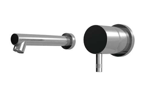 DIAMETRO35 MISCELATORE MONOCOMANDO AD INCASSO PER LAVABO BLACK CHROME - COMANDO Ø45 - CANNA SX L=140MM - COMPLETO DI PARTI INTERNE