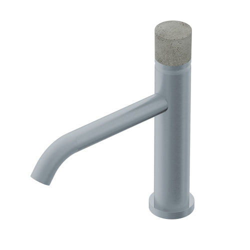 DIAMETRO35 INOX CONCRETE MISCELATORE MONOCOMANDO PER LAVABO - COMANDO SENZA LEVA