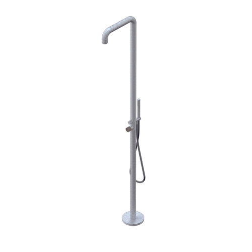 Colonna Per Doccia Da Terra Due Uscite Con Deviatore Doccetta soffione Soffione Doccia Fisso Con Getto A Pioggia Doccetta 23mm In Acciaio Inossidabile Con Flessibile Da 1500mm Completo Di Par