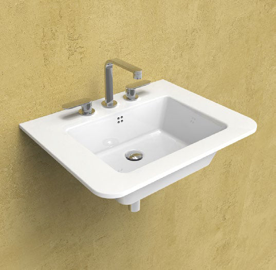 Lavabo Volo 66 Appoggio Sospeso Bianco