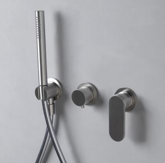 X1 Set Doccia Miscelatore Deviatore Doccino Acciaio