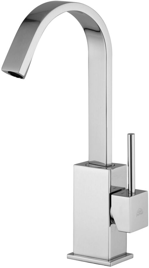 MISCELATORE LAVABO GIREVOLE T/C CON PIATTA LEVA ASTA LEVEL STEEL LOOKING