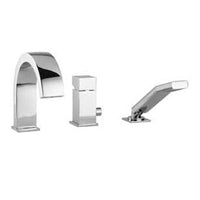 BATTERIA BORDO VASCA CON BOCCA EROGATORE LEVA STANDARD LEVEL CROMO