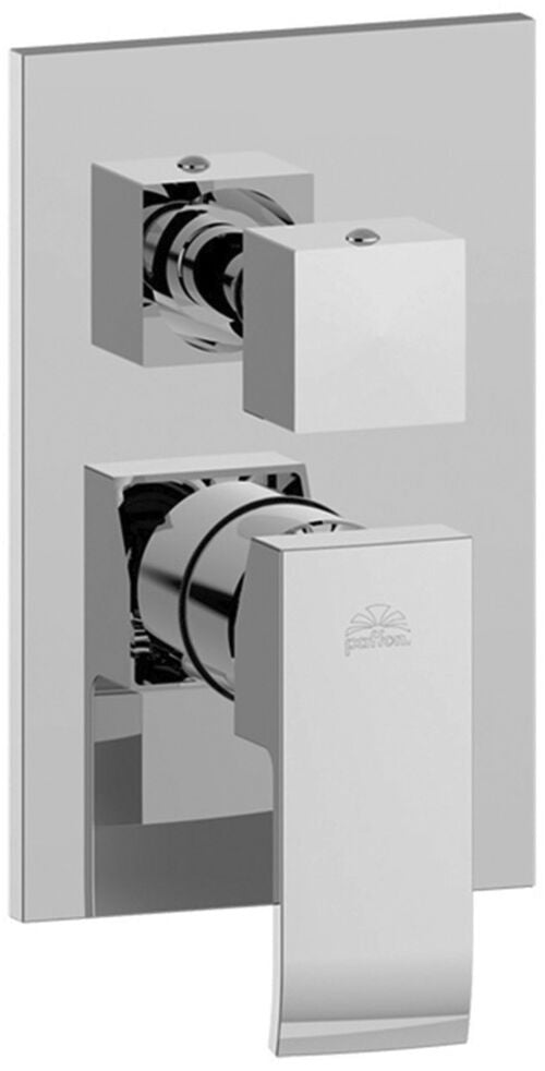 MISCELATORE INCASSO CON DEVIATORE CON 2 USCITE PIASTRA METALLO LEVA CUBO LEVEL STEEL LOOKING