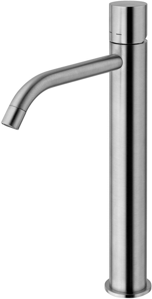 MISCELATORE LAVABO SENZA SCARICO PROLUNGATO CON LEVA CILINDRO SENZA PERNO LIGHT STEEL LOOKING