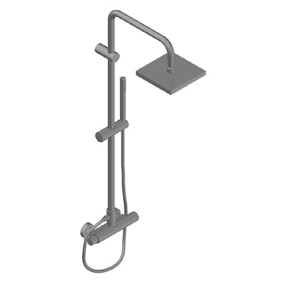 Lino Doccia Termostatica A Parete Con Soffione Quadrato 20x20 Cm In Abs Doccetta In Abs E Flessibile In Abs Cromo nero Nickel Spazzolato