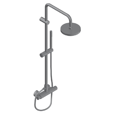 Lino Doccia Termostatica A Parete Con Soffione Tondo 20 Cm In Abs Doccetta In Abs E Flessibile In Abs Cromo nero Nero Opaco