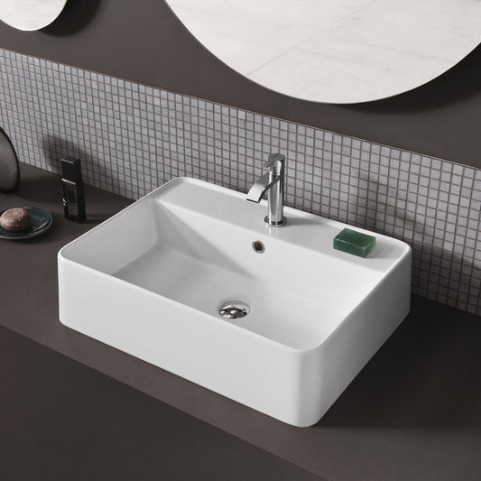 Semplice Con Foro Lavabo Bianco Matt
