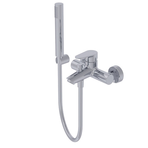 Miscelatore Monocomando Esterno Per Vasca Due Uscite Deviatore Automatico Vasca doccia Doccetta 24mm In Ottone Con Flessibile Da 1500mm Getto Fisso