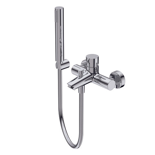 DIAMETRO35 MISCELATORE MONOCOMANDO ESTERNO PER VASCA CROMO - DUE USCITE - DEVIATORE AUTOMATICO VASCA/DOCCIA - DOCCETTA CON FLESSIBILE DA 1500MM - DOCCETTA Ø32 IN ABS - GETTO FISSO