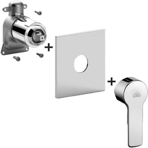 MISCELATORE INCASSO PBOX 010 PIASTRA ABS RED CROMO