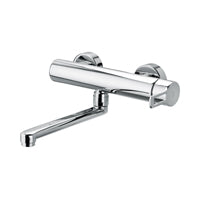 MISCELATORE LAVELLO A MURO CANNA TUBO DIRITTA RINGO NERO OPACO