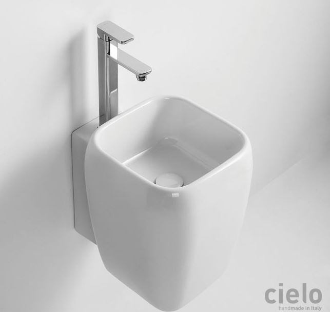 SHUI LAVABO MEZZA COLONNA FORO RUB. SOSPESO BIANCO