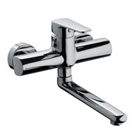 MISCELATORE LAVELLO A MURO CANNA TUBO DIRITTA SLY CROMO