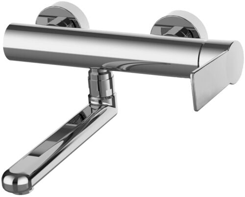 MISCELATORE LAVELLO A MURO CANNA TUBO DIRITTA TANGO STEEL LOOKING