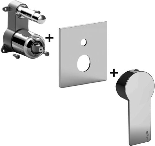 MISCELATORE INCASSO CON DEVIATORE PBOX 015 PIASTRA ABS TANGO CROMO