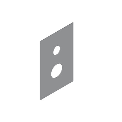 Piastra Termostatico Rettangolare In Inox Due Fori Nikel Brunito