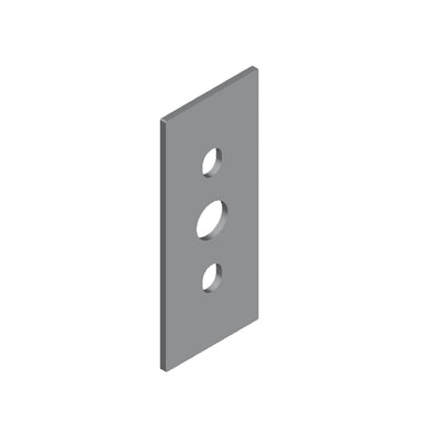 Piastra Termostatico Rettangolare In Ottone Tre Fori Bianco Opaco