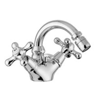 GRUPPO MONOFORO BIDET GIREVOLE SCARICO AUTOMATICO 1' 1/4 VIOLA COLORE + CROMO