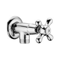 RUBINETTO JOKER 1/2' CON ROSONE VIOLA CROMO + GOLD FINISH