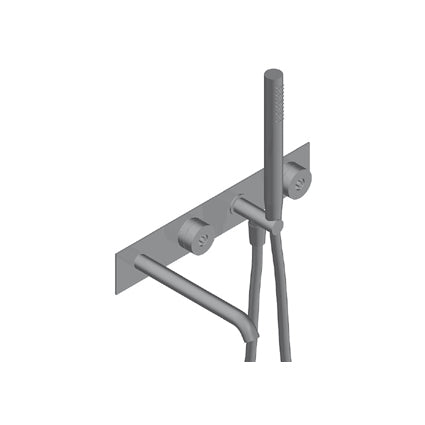 Volante Doppio Miscelatore Vasca Incasso Include Easyfix Flessibile Inox Acciaio Inox Spazzolato