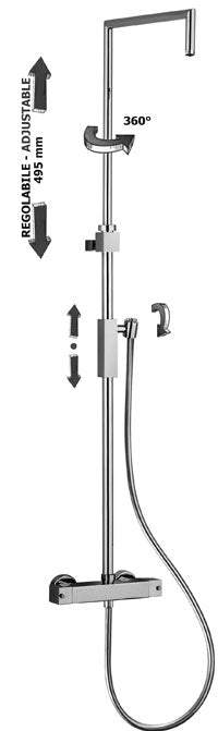 COLONNA DOCCIA SYNCRO TOP SENZA DEV CON FLX SILV SENZA SOFF.S/DOCCIA + LEQ269CR