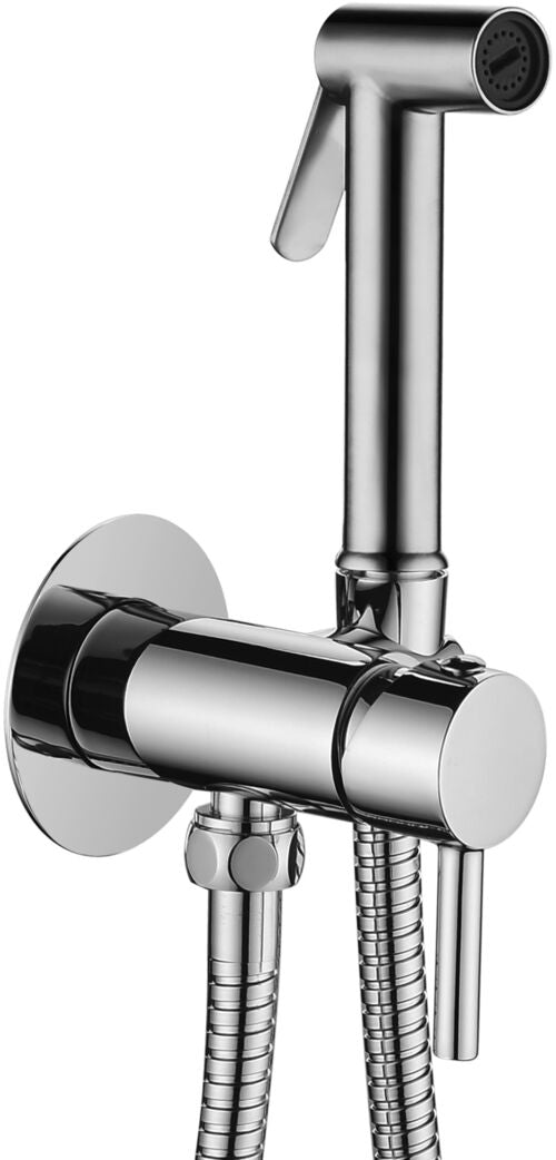 Set Bidet Tweet Round Mix Tondo Miscelatore Con Doccia Flessibile Cromato Cromo