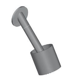 Zero Soffione Cilindrico Mughetto Con Braccio Inclinato 45gradi In Acciaio Acciaio Inox Spazzolato