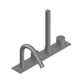 Zero Doppio Miscelatore Bordo Vasca Acciaio Inox Spazzolato