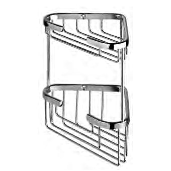 GRIGLIA A CESTINO IN METALLO TRIANGOLARE PICCOLO A 2 RIPIANI 166X112X195 CROMO