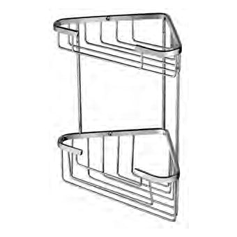 GRIGLIA A CESTINO IN METALLO TRIANGOLARE GRANDE A 2 RIPIANI 250X150X290 CROMO