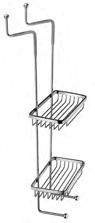 GRIGLIA A CESTINO IN METALLO RETTANGOLARE A 2 RIPIANI ALTO CROMO