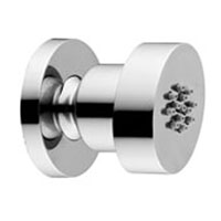 SOFFIONE PER GETTI LATERALI ELLITTICO CON ROSONE CROMO