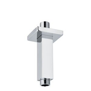 Braccio A Soffitto Quadrato 25x25 L mm 120 Corto Con Rosone Cromo