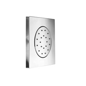 SOFFIONE A PARETE NEW IN ABS QUADRO CON SPIGOLI 124.5X124. 5 ANTICALCARE CROMO