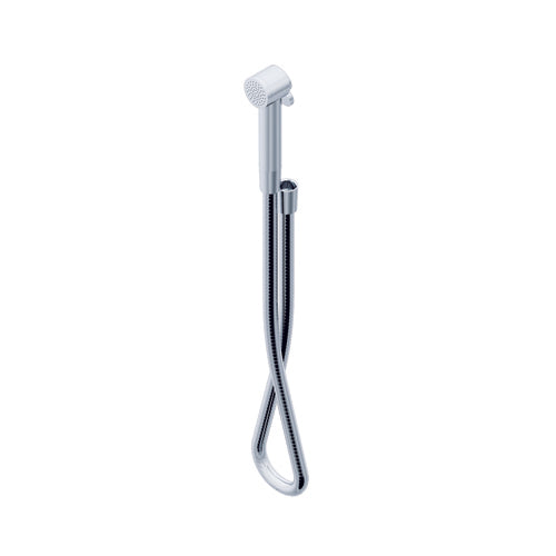 DIAMETRO35 DOCCETTA IGIENICA PER WC CON FLESSIBILE DA 800MM E PRESA ACQUA CON SUPPORTO DOCCETTA E COMANDO PORTATA CROMO - DOCCETTA SHUT-OFF IN ABS - FLESSIBILE TRE STRATI, RINFORZO TESSILE E SOTTOSTRATO METALLIZZATO