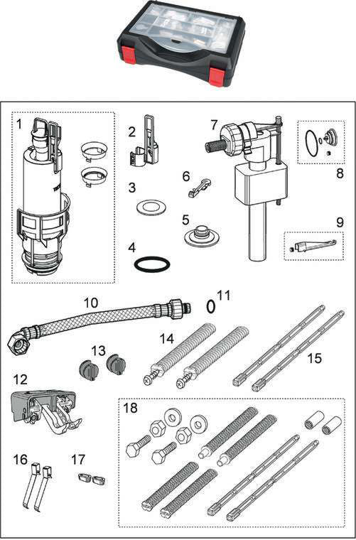 Tecebox Valigetta Ricambi X Cassetta 13cm