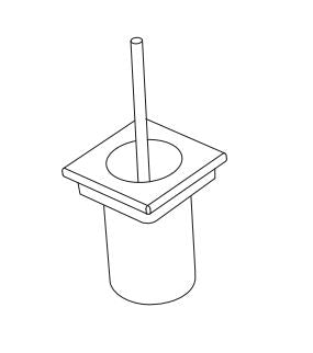 PORTA SCOPINO IN LIVINGTEC (CONTENITORE BIANCO/SCOPINO BRONZO SPAZZOLATO) BIANCO/BRONZO SPAZZOLATO