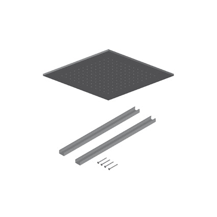 BOXER SOFFIONE QUADRATO 49X49 CM DA SOFFITTO IN ACCIAIO, 4 LED RGB CON TELECOMANDO NERO OPACO