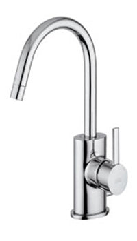 MISCELATORE LAVABO GIREVOLE ELLITTICO SCARICO AUTOMATICO 1' 1/4 CON TONDA BERRY CROMO