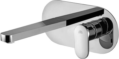 MISCELATORE INCASSO 2 FORI CON PIASTRA OVALE E BOCCA MM.200 CANDY CROMO