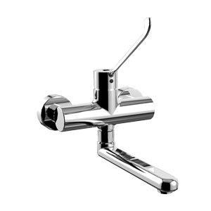 MISCELATORE LAVELLO MURO CANNA PIATTA LEVA CLINICA CANDY CROMO