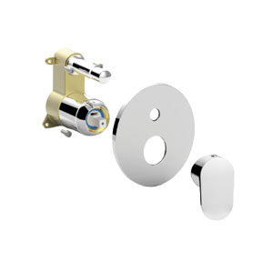 MISCELATORE INCASSO CON DEVIATORE PBOX 015 PIASTRA ABS CANDY CROMO