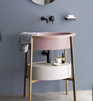 I CATINI CASSETTO IN ESSENZA PER CATINO OVALE ROVERE GRIGIO