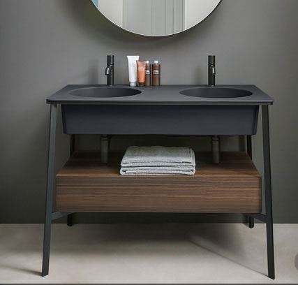 I CATINI STRUTTURA PER CATINO DOPPIO BRONZO SPAZZOLATO